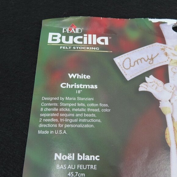 Bucilla White Christmas Santa Claus 85318  Felt Stocking STARTED Craft Kit 2006 - Picture 3 of 11